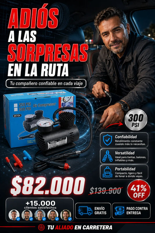 Mini Compresor Eléctrico 12V Multiusos
